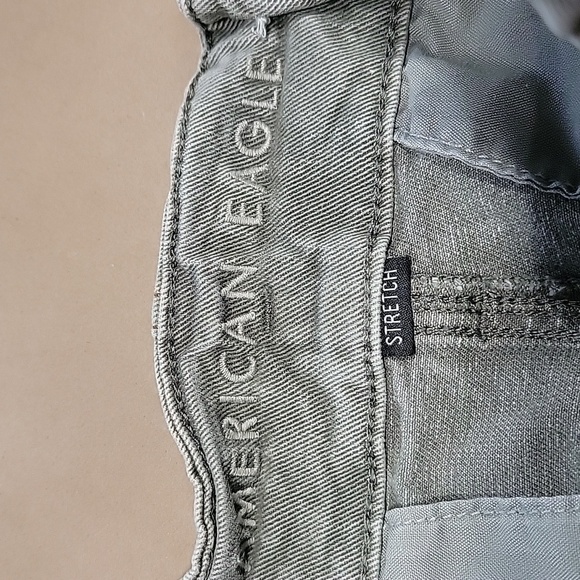 American Eagle Size 4 Washed Khaki Green Paper Bag Highest Rise Mom Shorts - Picture 9 of 15